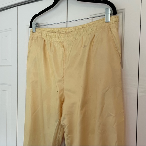 Vtg Y2K Adidas Gold Satin Track Pants Joggers Sz Medium Ankle Zip - Picture 2 of 15